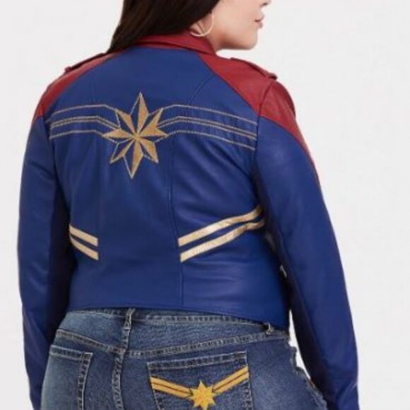 Captain Marvel Her Universe Faux Leather Jacket - Picture 6 of 6